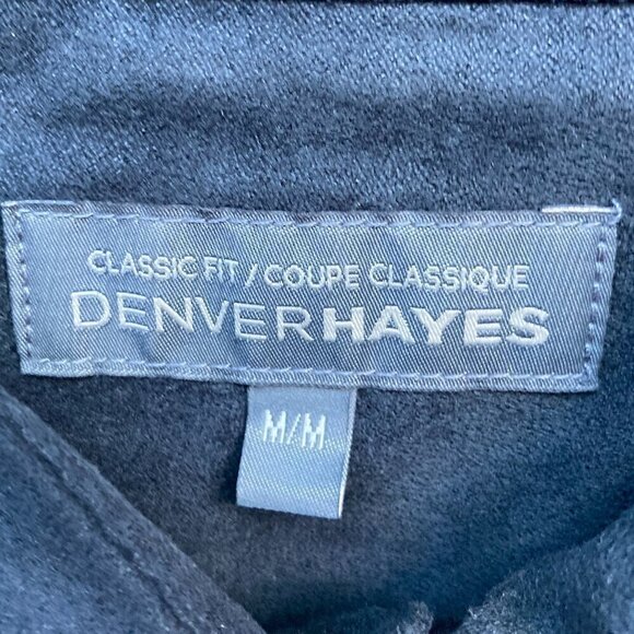 Denver HayeS Classic for Mens suede  dress shirt. size M/ CHARCOAL - Picture 3 of 5